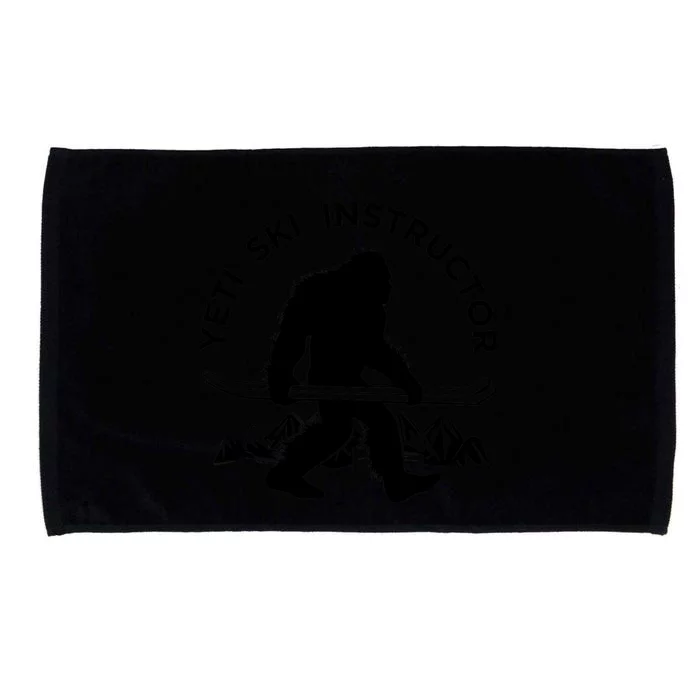 Yeti Ski Instructor Tee, Mountain Ape Snowman Skiing Microfiber Hand Towel