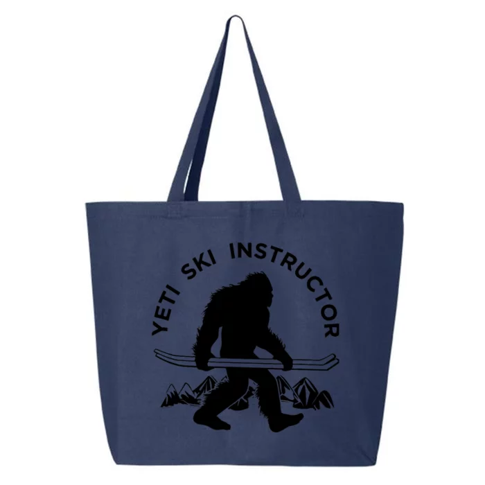 Yeti Ski Instructor Tee, Mountain Ape Snowman Skiing 25L Jumbo Tote