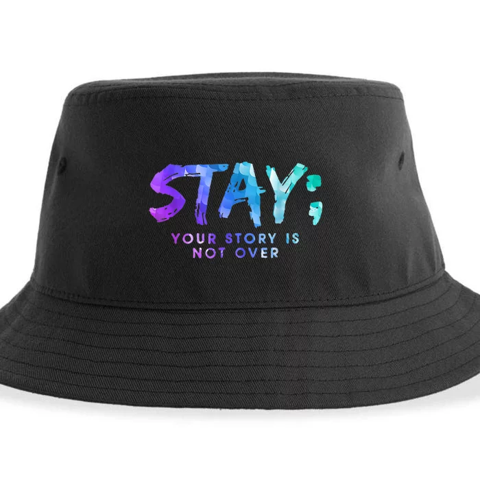 Your Story Is Not Over Stay Suicide Prevention Awareness Sustainable Bucket Hat