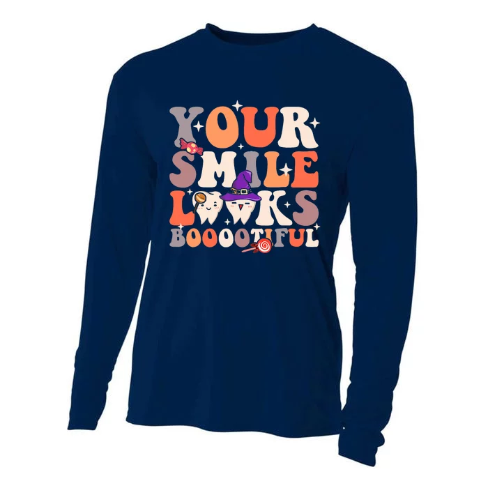 Your Smile Looks Bootiful Dentist Halloween Spooky Groovy Cooling Performance Long Sleeve Crew