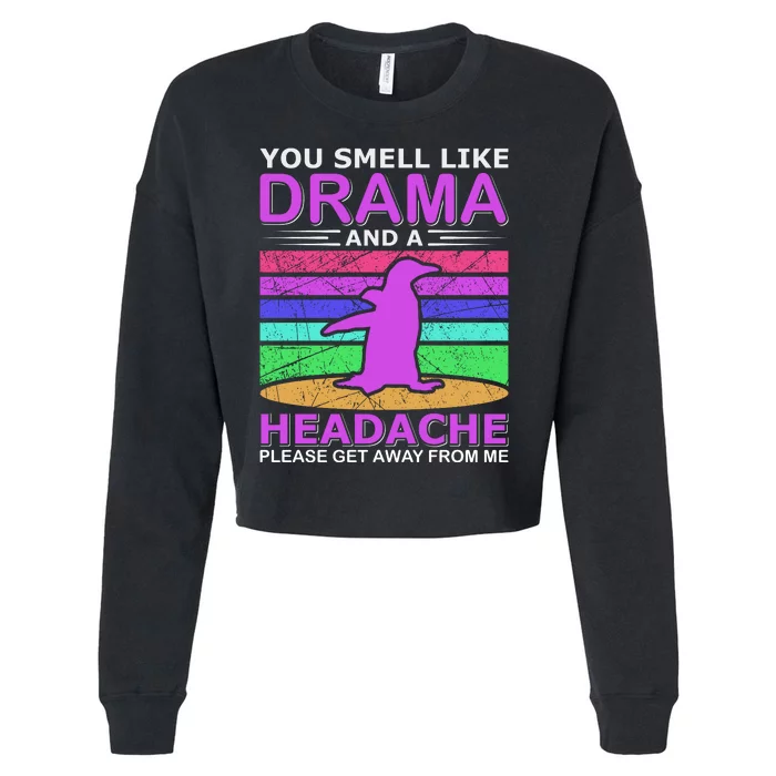 You Smell Like Drama And A Headache Cropped Pullover Crew