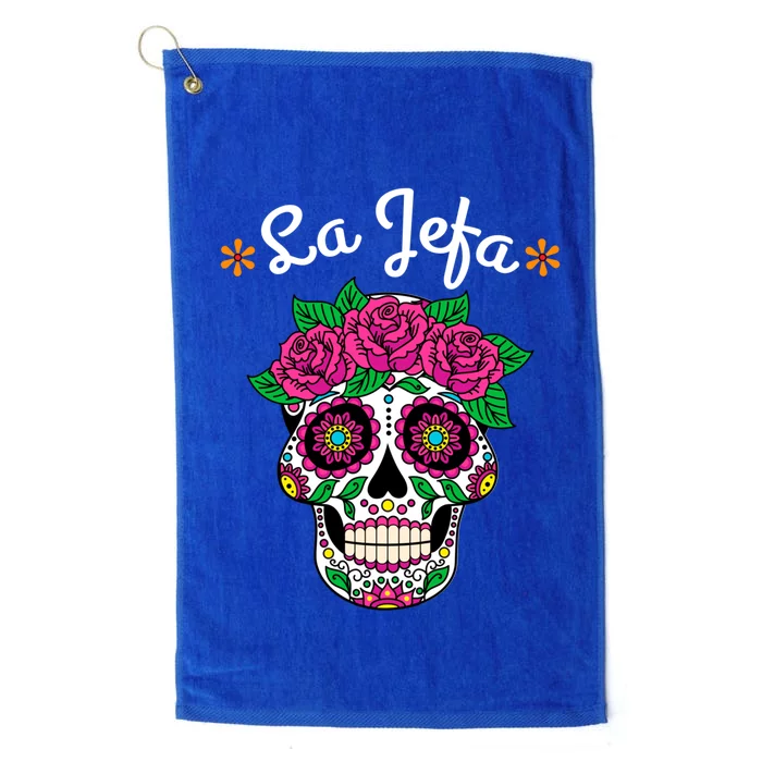 Yo Soy La Jefa Dia De Los Muertos Day Of The Dead Cute Gift Platinum Collection Golf Towel