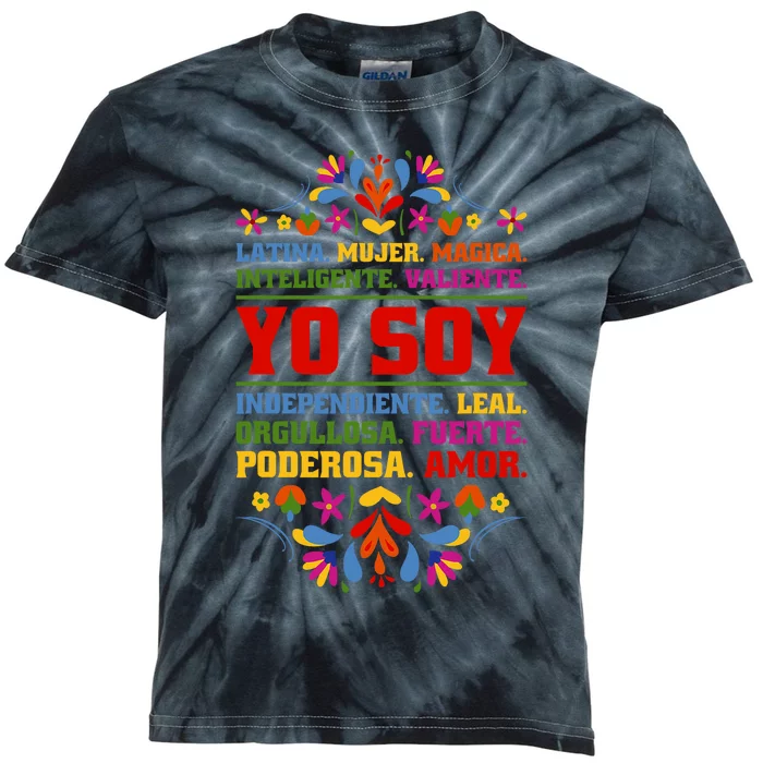 Yo Soy Latina Hispanic Heritage Month Kids Tie-Dye T-Shirt