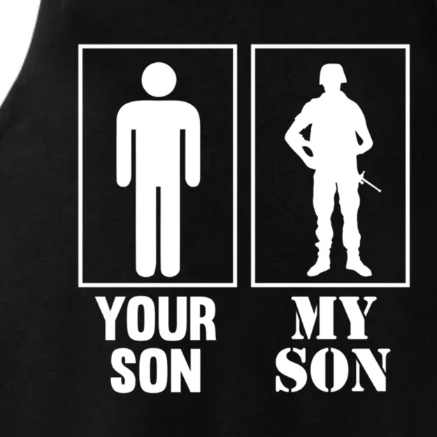 Your Son My Son Proud Soldier Officer Military Meaningful Gift Ladies Tri-Blend Wicking Tank