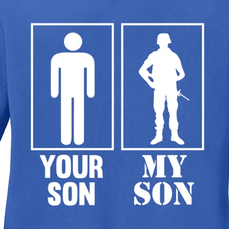 Your Son My Son Proud Soldier Officer Military Meaningful Gift Ladies Long Sleeve Shirt