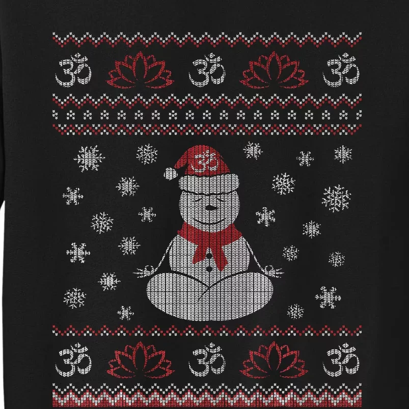 Yoga Snowman Meditating Lotus Pose Ugly Christmas Tall Sweatshirt