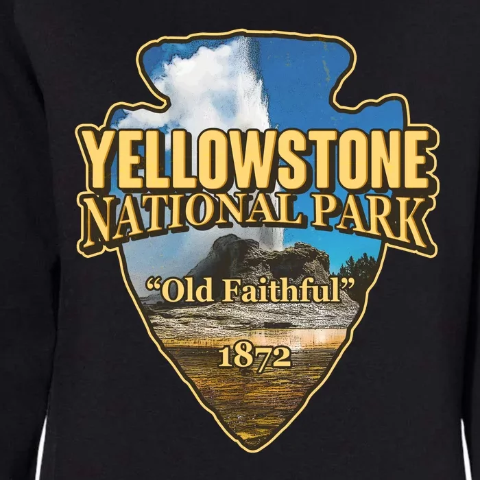 Yellow Stone National Park Old Faithful 1872 Arrow Head Womens California Wash Sweatshirt