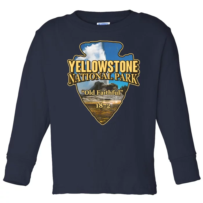 Yellow Stone National Park Old Faithful 1872 Arrow Head Toddler Long Sleeve Shirt