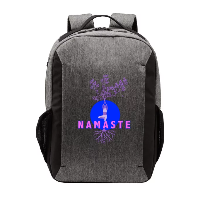 Yoga Silhouette Over Blue Circle Tree Roots Gift Vector Backpack