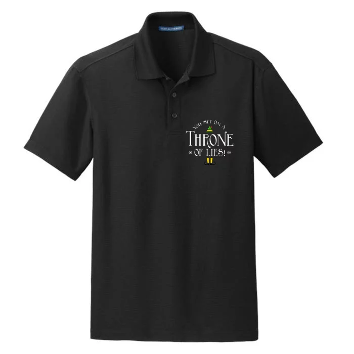 You Sit On A Throne Of Lies! Funny Christmas Fake Santa Gift Dry Zone Grid Performance Polo