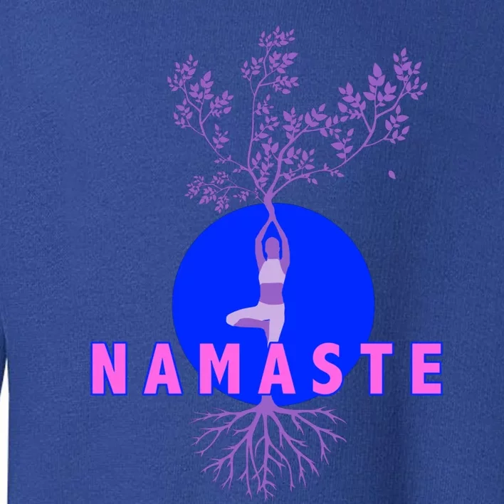 Yoga Silhouette Over Blue Circle Tree Roots Gift Toddler Sweatshirt