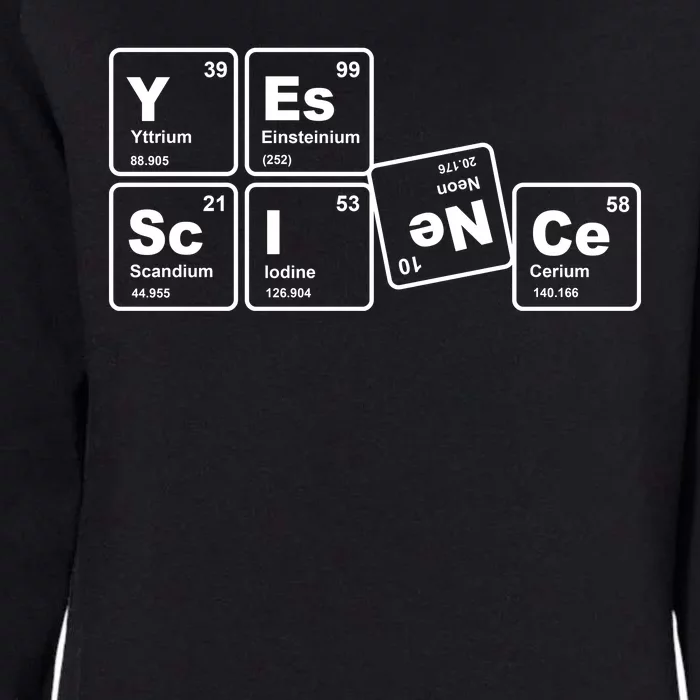 Yes Science Periodic Table Womens California Wash Sweatshirt