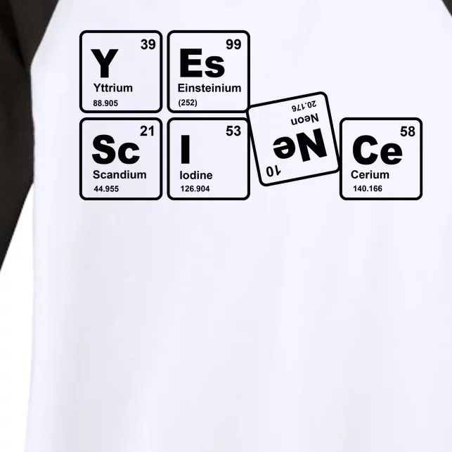 Yes Science Periodic Table Women's Tri-Blend 3/4-Sleeve Raglan Shirt