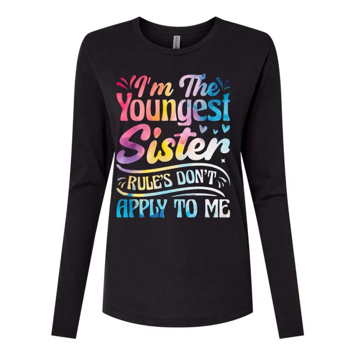 Youngest Sister Rules Don't Apply To Me Funny Matching Womens Cotton Relaxed Long Sleeve T-Shirt