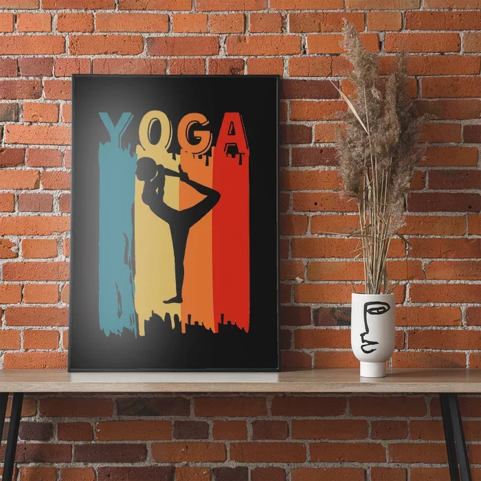 Yoga Silhouette Retro Vintage Mind Body And Soul Poster