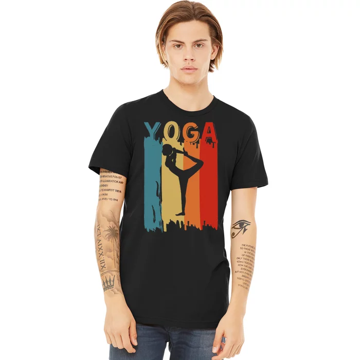 Yoga Silhouette Retro Vintage Mind Body And Soul Premium T-Shirt