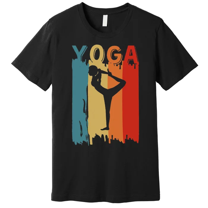 Yoga Silhouette Retro Vintage Mind Body And Soul Premium T-Shirt