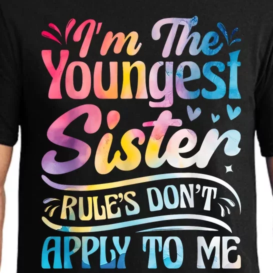 Youngest Sister Rules DonT Apply To Me Funny Matching Pajama Set