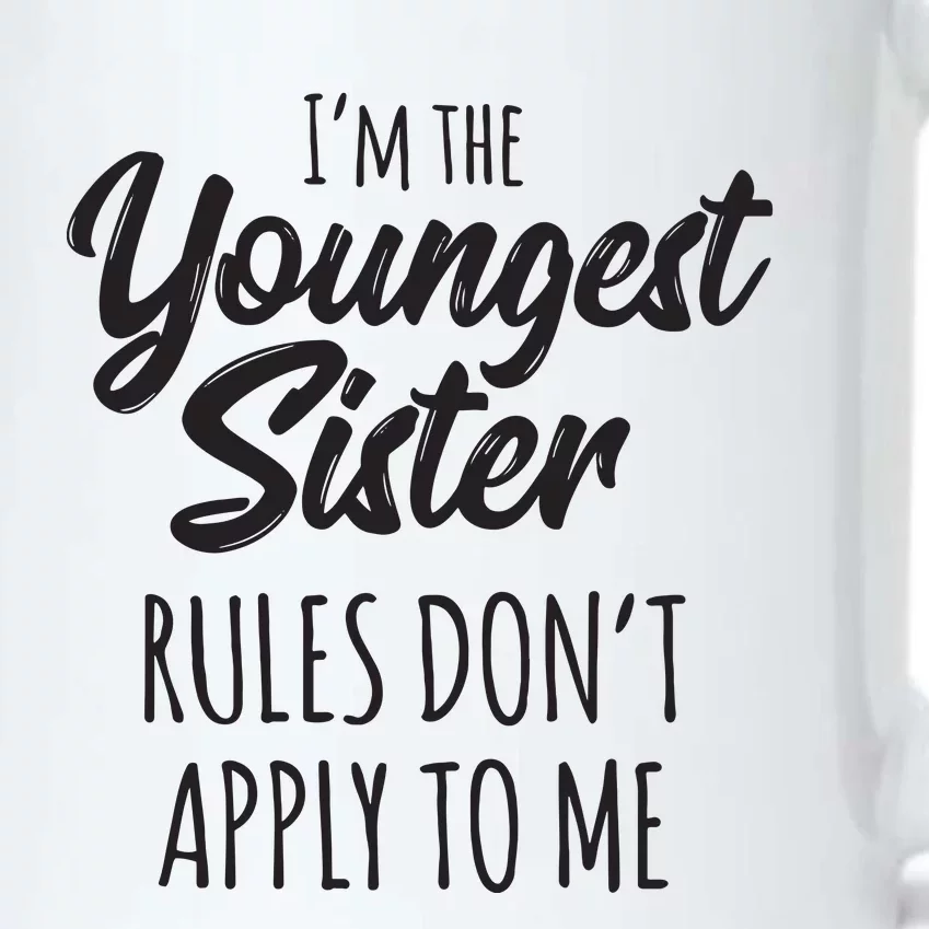 Youngest Sister Shirts Rules Dont Apply To Me Funny Sibling Black Color Changing Mug