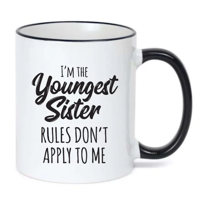 Youngest Sister Shirts Rules Dont Apply To Me Funny Sibling Black Color Changing Mug