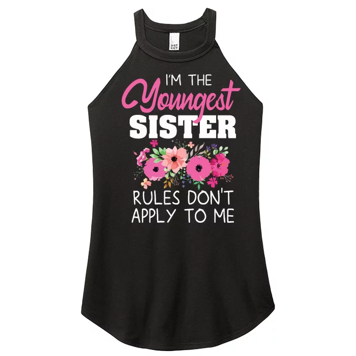 Youngest Sister Shirts Rules Dont Apply To Me Matching Women’s Perfect Tri Rocker Tank