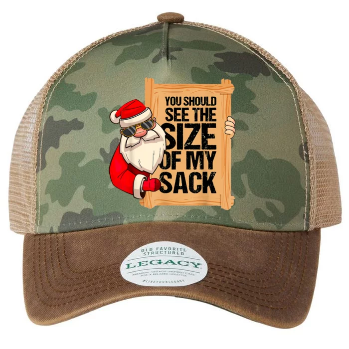 You Should See The Size Of My Sack Funny Santa Christmas Legacy Tie Dye Trucker Hat