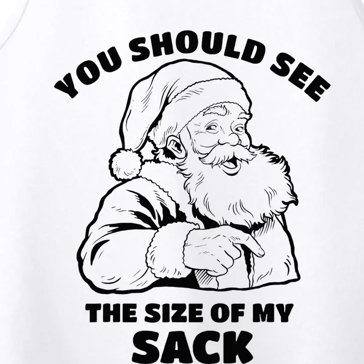 You Should See The Size Of My Sack Santa Funny Christmas Performance Tank