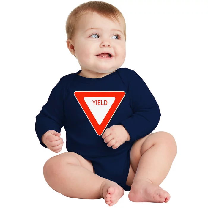 Yield Sign Simple Easy Halloween Costume Baby Long Sleeve Bodysuit