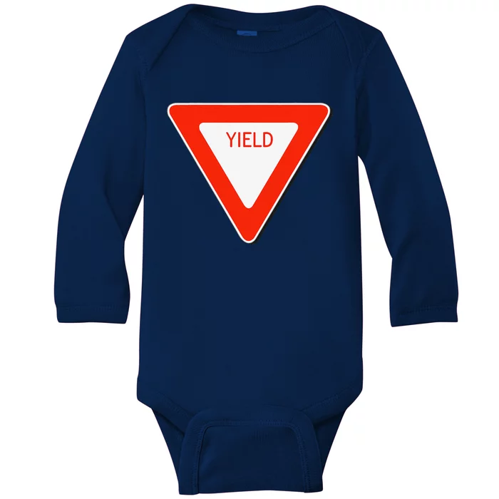 Yield Sign Simple Easy Halloween Costume Baby Long Sleeve Bodysuit