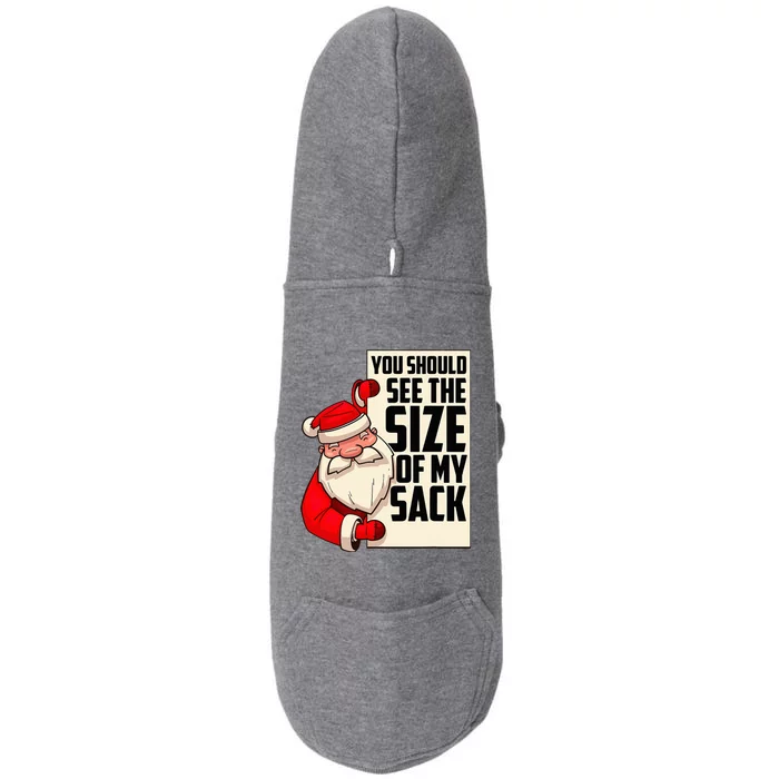 You Should See The Size Of My Sack Funny Santa Christmas Doggie 3-End Fleece Hoodie