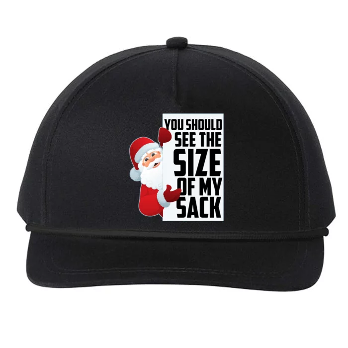 You Should See The Size Of My Sack Funny Santa Claus Snapback Five-Panel Rope Hat