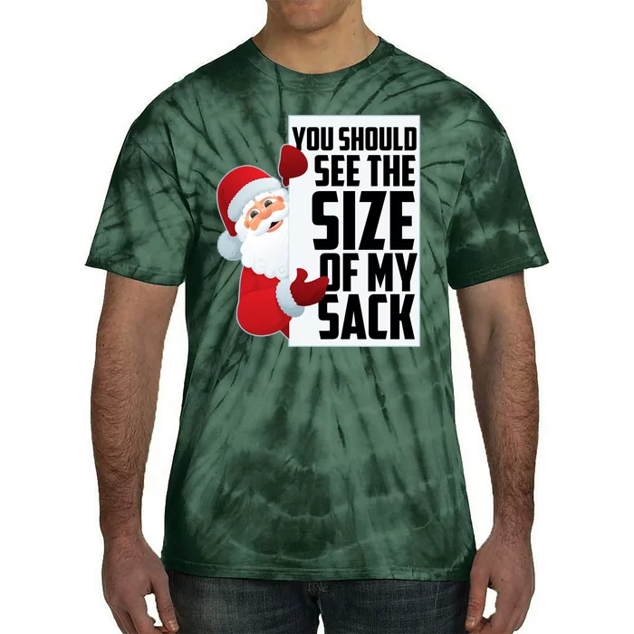 You Should See The Size Of My Sack Funny Santa Claus Tie-Dye T-Shirt