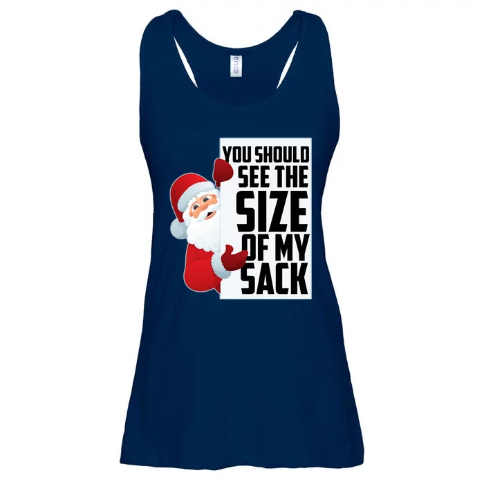 You Should See The Size Of My Sack Funny Santa Claus Ladies Essential Flowy Tank