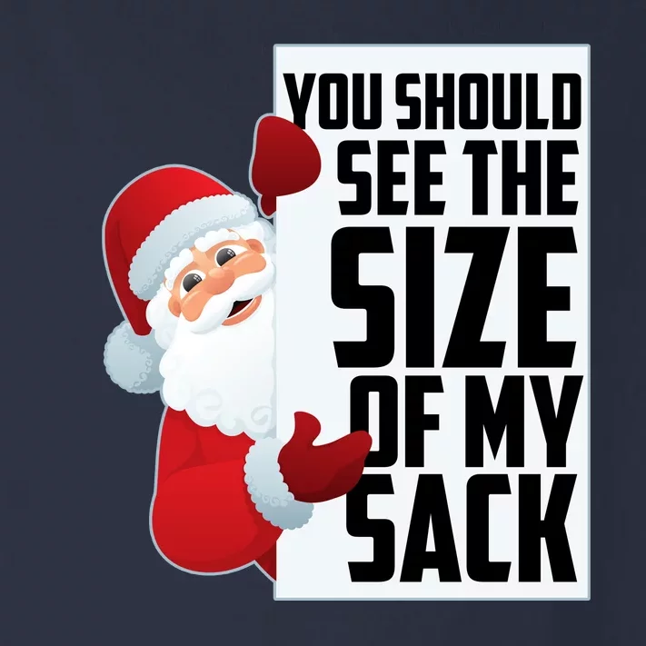 You Should See The Size Of My Sack Funny Santa Claus Toddler Long Sleeve Shirt