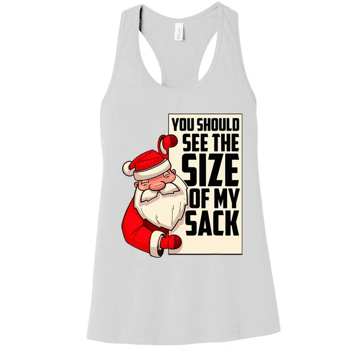 You Should See The Size Of My Sack Funny Santa Christmas Women's Racerback Tank