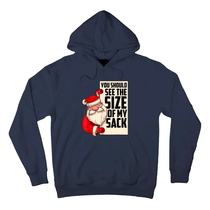 You Should See The Size Of My Sack Funny Santa Christmas Hoodie