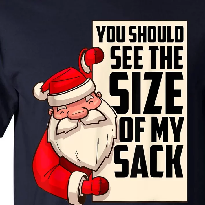 You Should See The Size Of My Sack Funny Santa Christmas Tall T-Shirt