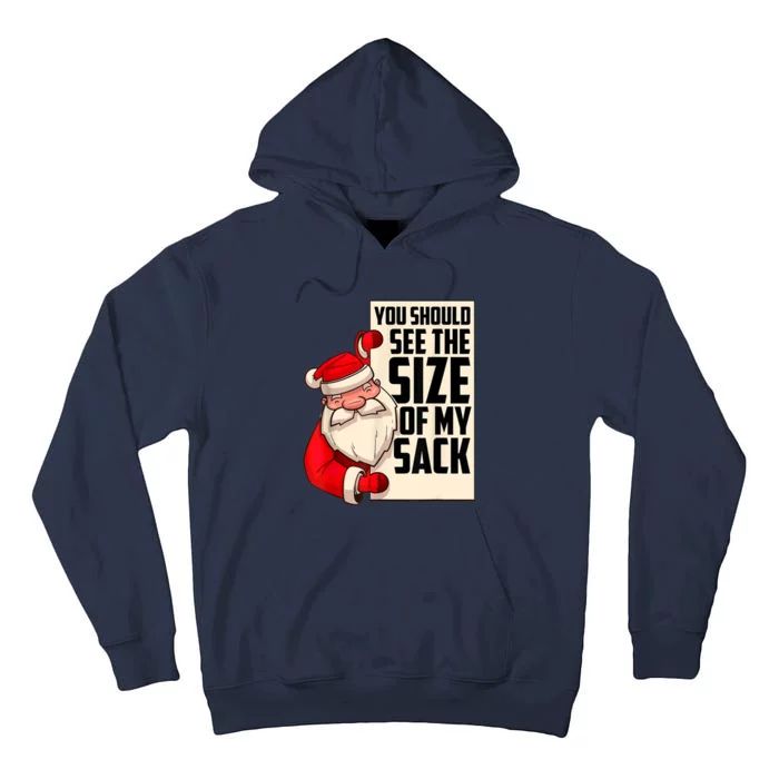 You Should See The Size Of My Sack Funny Santa Christmas Tall Hoodie