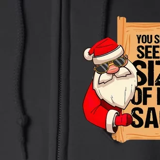 You Should See The Size Of My Sack Funny xmas Santa Full Zip Hoodie