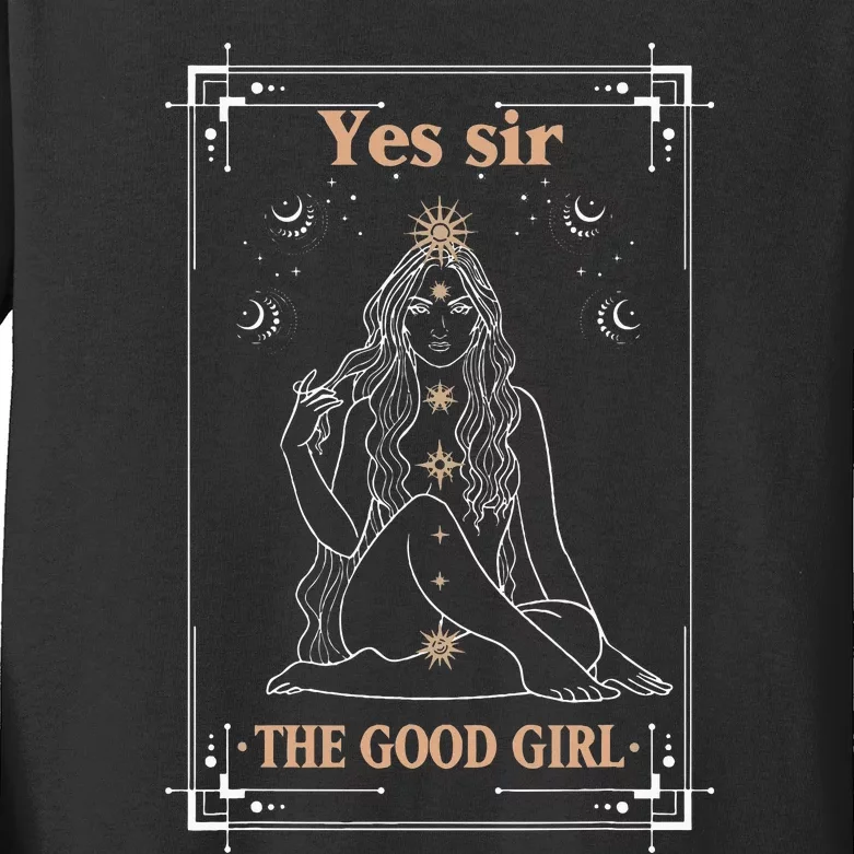 Yes Sir The Good Girl The Good Girl Tarot Card Smut Book Kids Long Sleeve Shirt