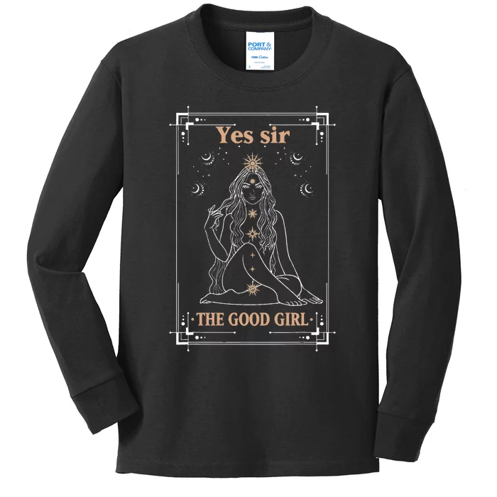 Yes Sir The Good Girl The Good Girl Tarot Card Smut Book Kids Long Sleeve Shirt