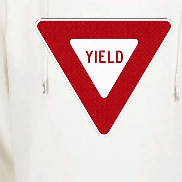 Yield Sign Traffic Sign Womens Funnel Neck Pullover Hood