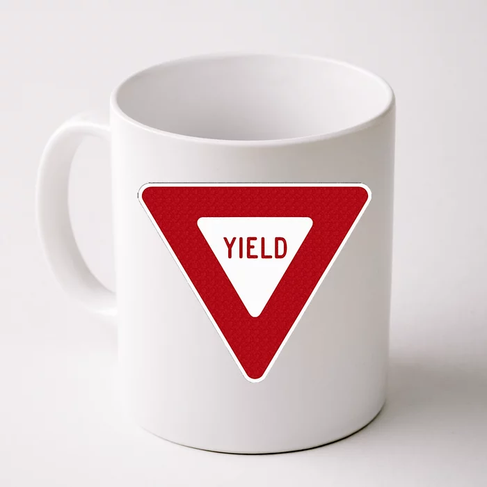 Yield Sign Traffic Sign Front & Back Coffee Mug