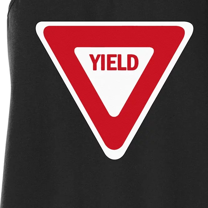 Yield Street Traffic Road Safety Sign Halloween Gift Women's Racerback Tank