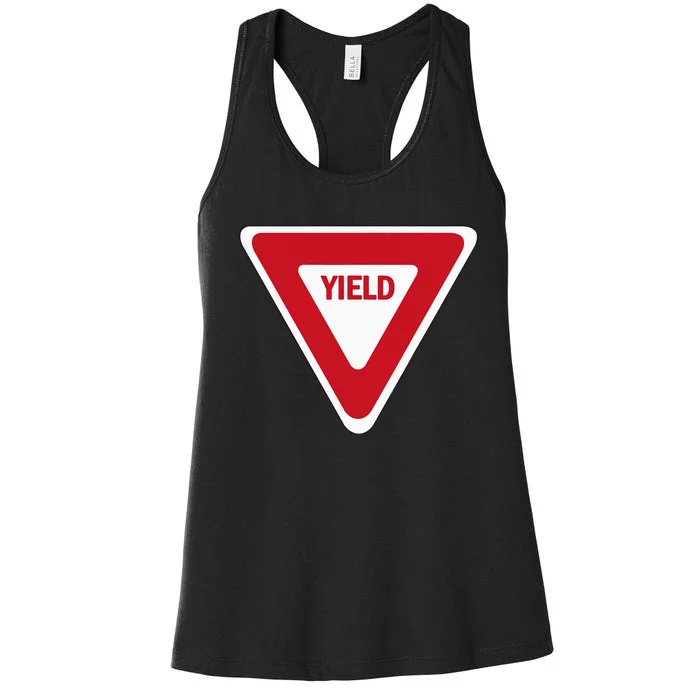 Yield Street Traffic Road Safety Sign Halloween Gift Women's Racerback Tank