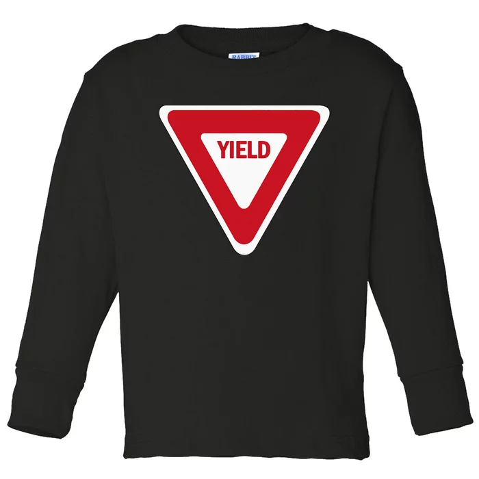 Yield Street Traffic Road Safety Sign Halloween Gift Toddler Long Sleeve Shirt