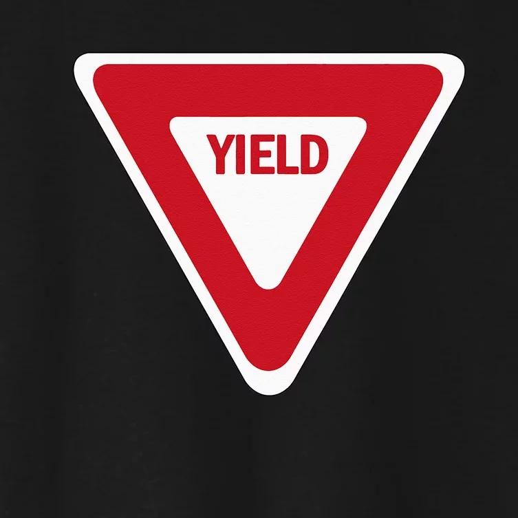 Yield Street Traffic Road Safety Sign Halloween Gift Women's Crop Top Tee