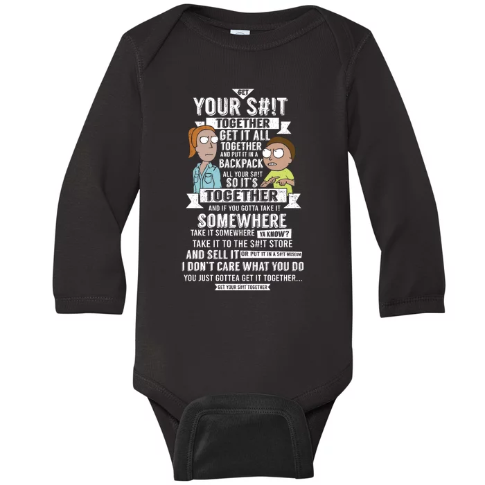 Your Shit Together Get It All Together And Put It An A Backpack All Your Shit So Baby Long Sleeve Bodysuit