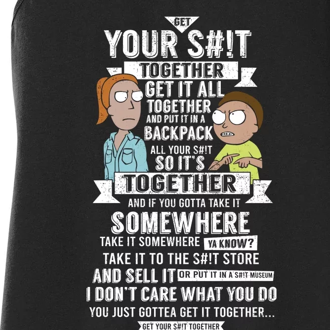 Your Shit Together Get It All Together And Put It An A Backpack All Your Shit So Women's Racerback Tank