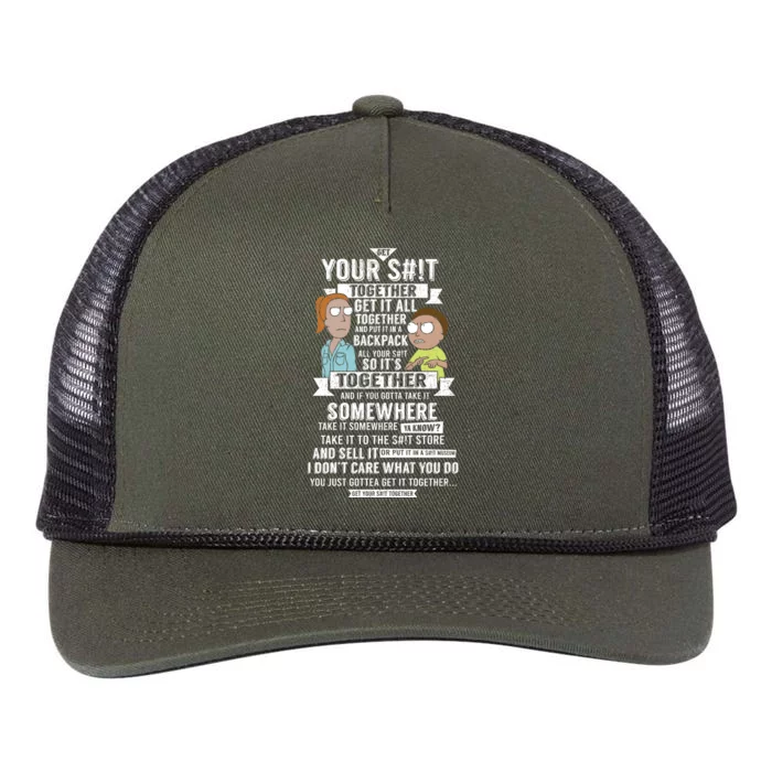 Your Shit Together Get It All Together And Put It An A Backpack All Your Shit So Retro Rope Trucker Hat Cap